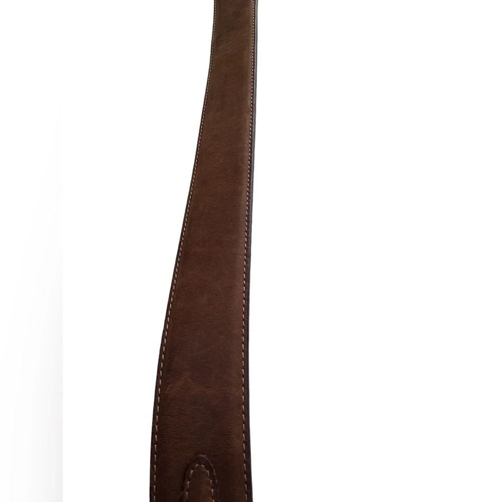 Suede Leather Brown Silver Belt